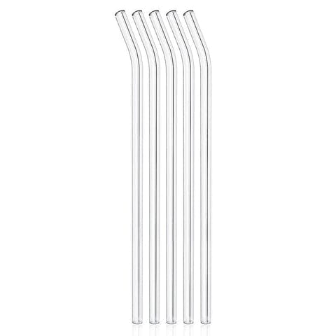 Reusable Glass Straws Clear Glass Drinking Straw, Reusable Straws Dishwasher Safe for Smoothies, Milkshakes, Juices, Tea, Etc Pack 3