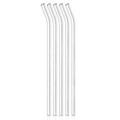 Reusable Glass Straws Clear Glass Drinking Straw, Reusable Straws Dishwasher Safe for Smoothies, Milkshakes, Juices, Tea, Etc Pack 3