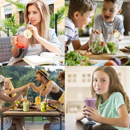 Reusable Glass Straws Clear Glass Drinking Straw, Reusable Straws Dishwasher Safe for Smoothies, Milkshakes, Juices, Tea, Etc Pack 3