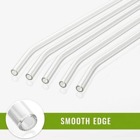Reusable Glass Straws Clear Glass Drinking Straw, Reusable Straws Dishwasher Safe for Smoothies, Milkshakes, Juices, Tea, Etc Pack 3