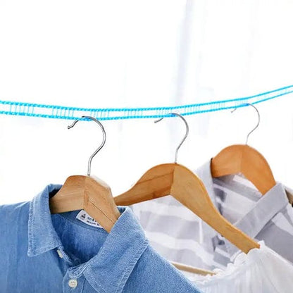 3 Meters Fiber Rope Anti-Slip Clothes Washing Drying Nylon Rope Japan Style Rope with Hooks, Durable Camping Clothesline Portable Clothes Drying Line Indoor Outdoor Laundry Storage for Travel Home Use (3 Mtr.) 4pc