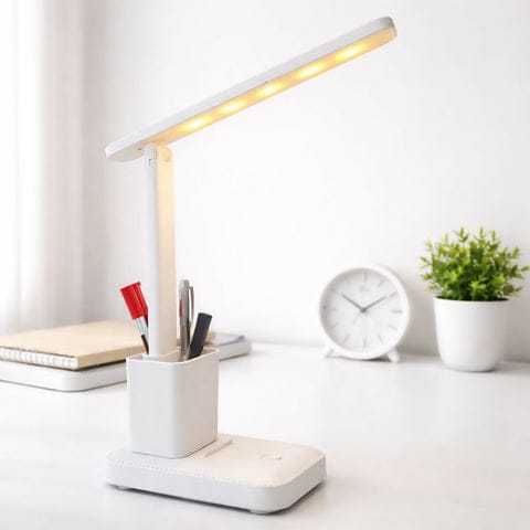 This modern LED study table lamp is designed to provide comfortable and efficient lighting for studying, reading, and working