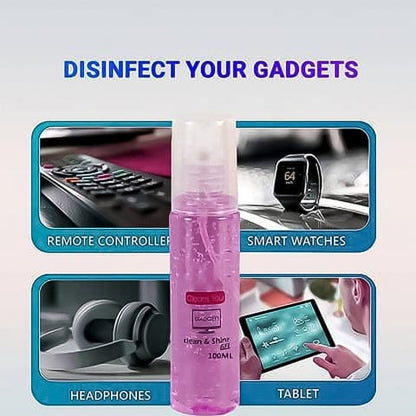 Liquid Gadget Gel Solution to Clean Mobile / Laptop Screen, Screen Cleaner, Best for LED & LCD TV, Computer Monitor, Laptop, and E-pad Screens for Computers, Laptops, Mobiles (100 ML) Pack 2